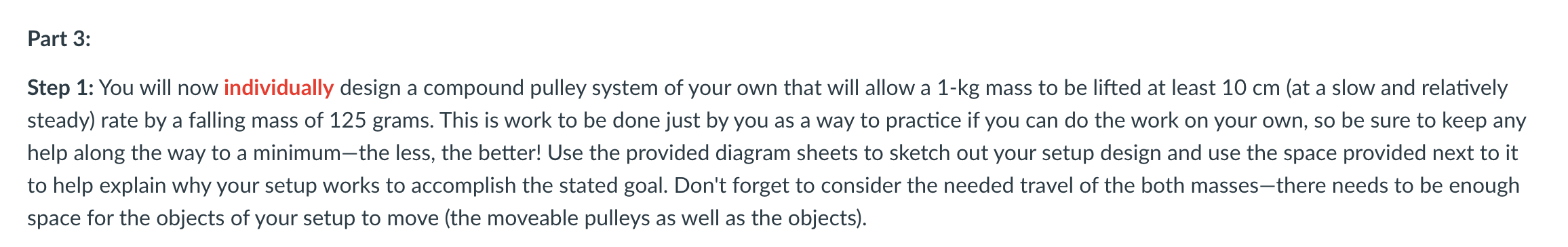  Part 3: Step 1: You will now individually design a compound