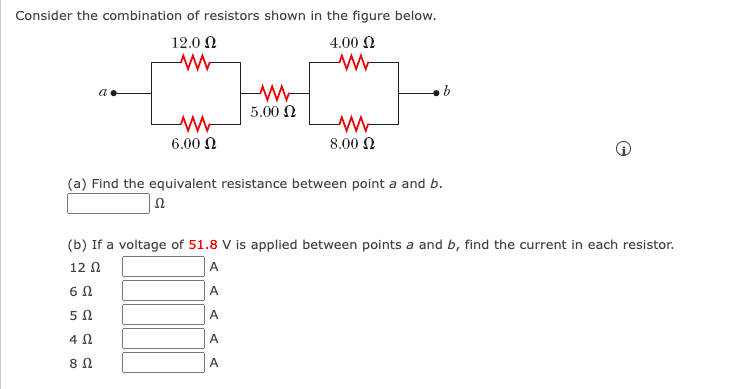 (a) the current (in A) in each resistor 200 magnitude A direction