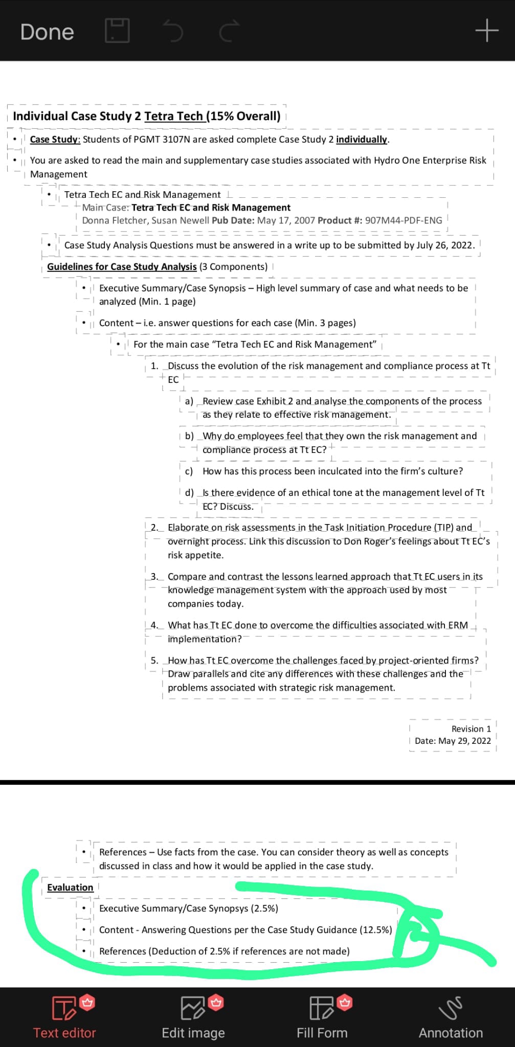 Done + Individual Case Study 2 Tetra Tech (15% Overall) Case