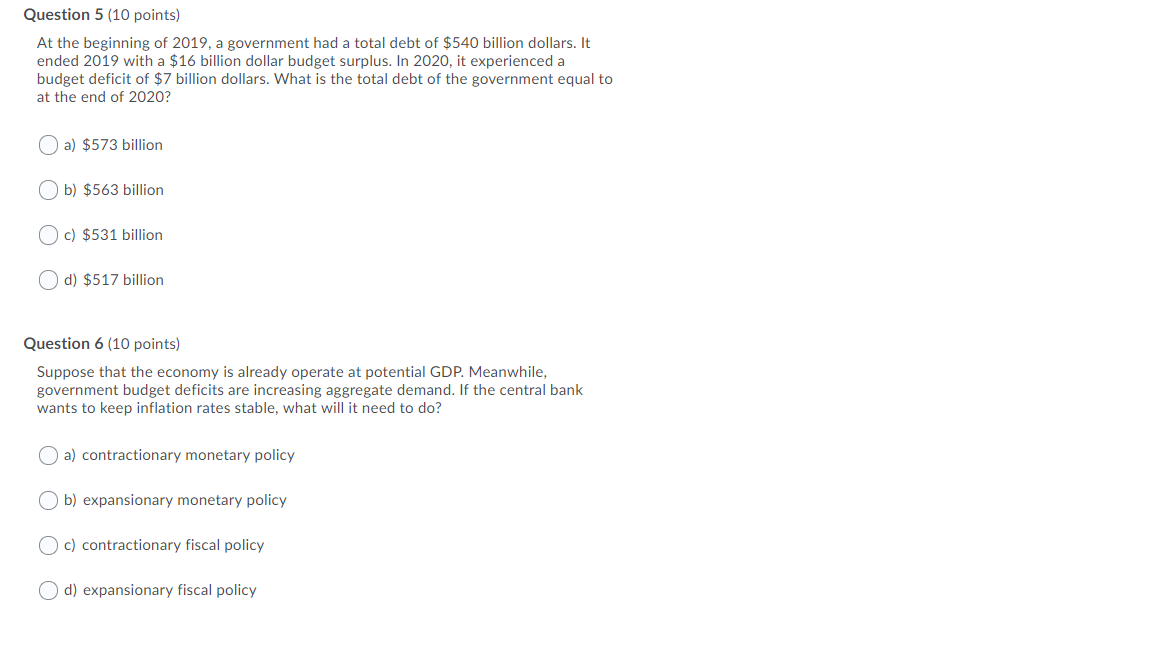 Questions are below: Question 5 {10 points] At the beginning of 2019.