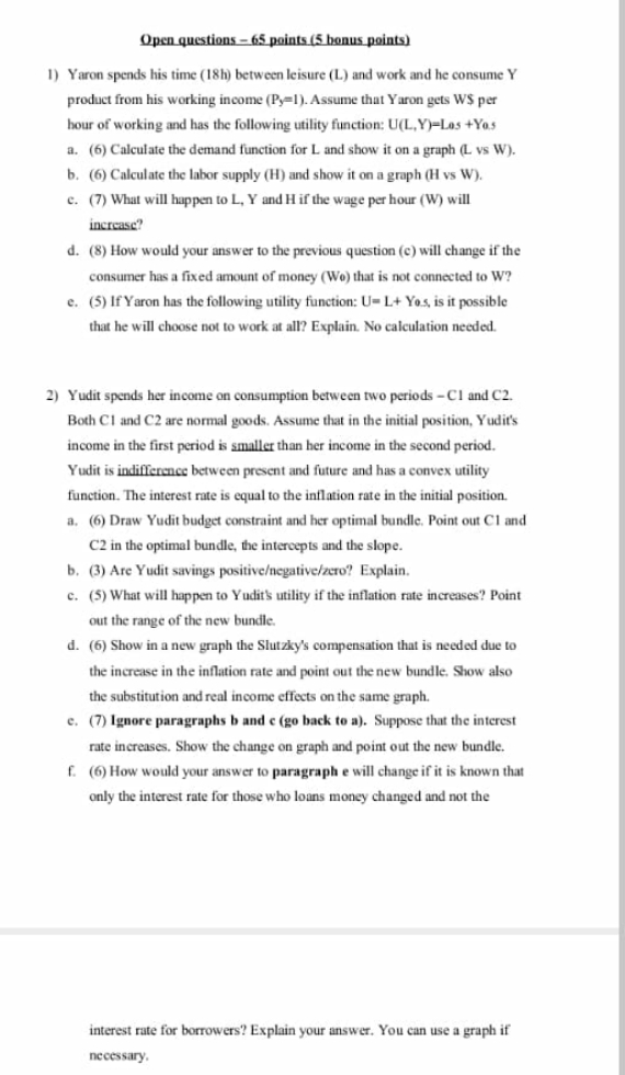 sol the question plzz fast Open questions - 65 points (5 bonus