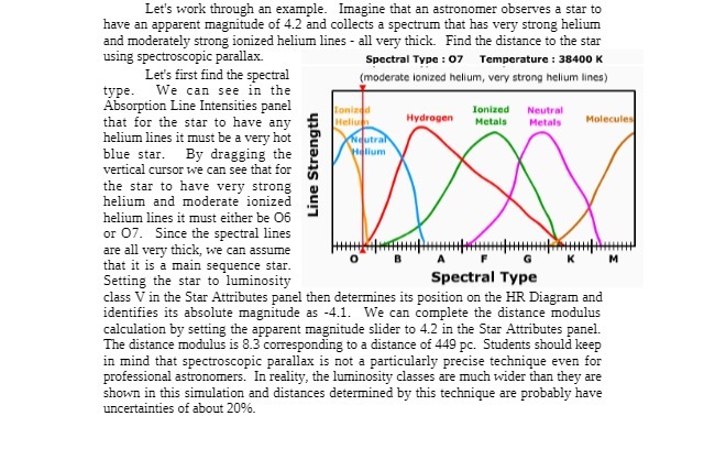  Let's work through an example. Imagine that an astronomer observes a