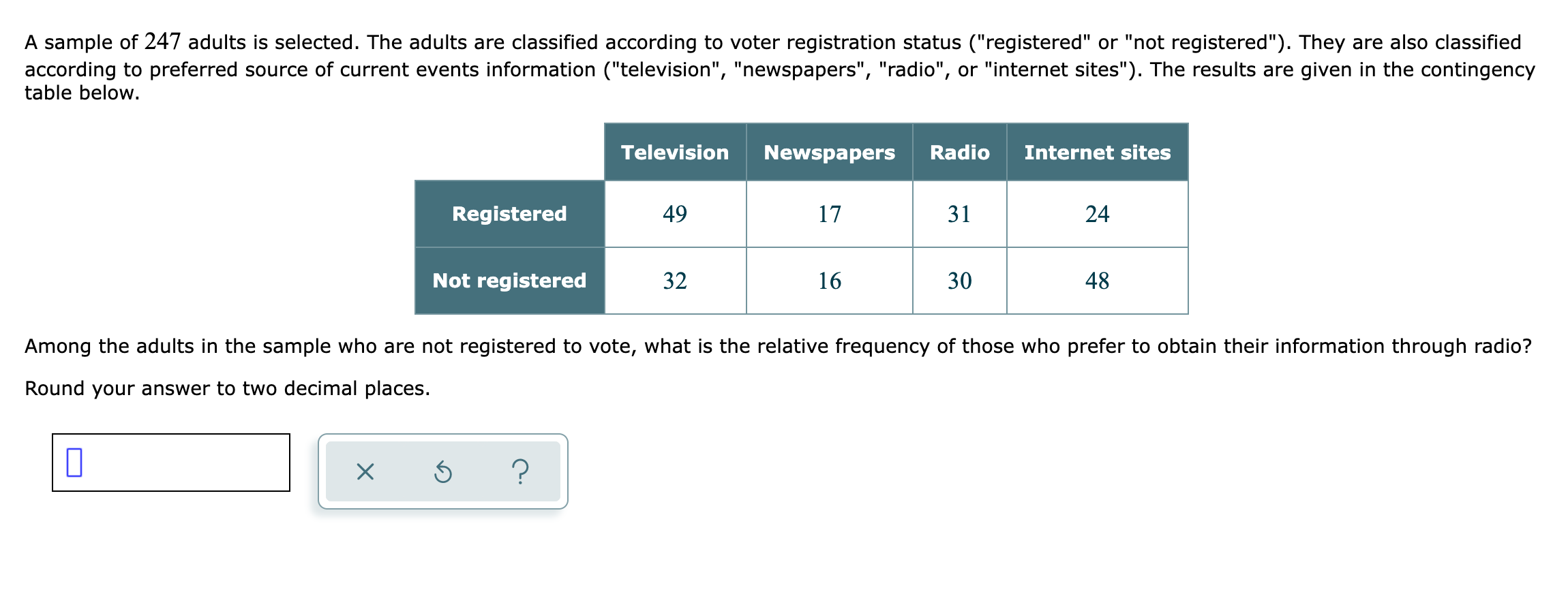 pick a card from the box and record the number chosen. Then