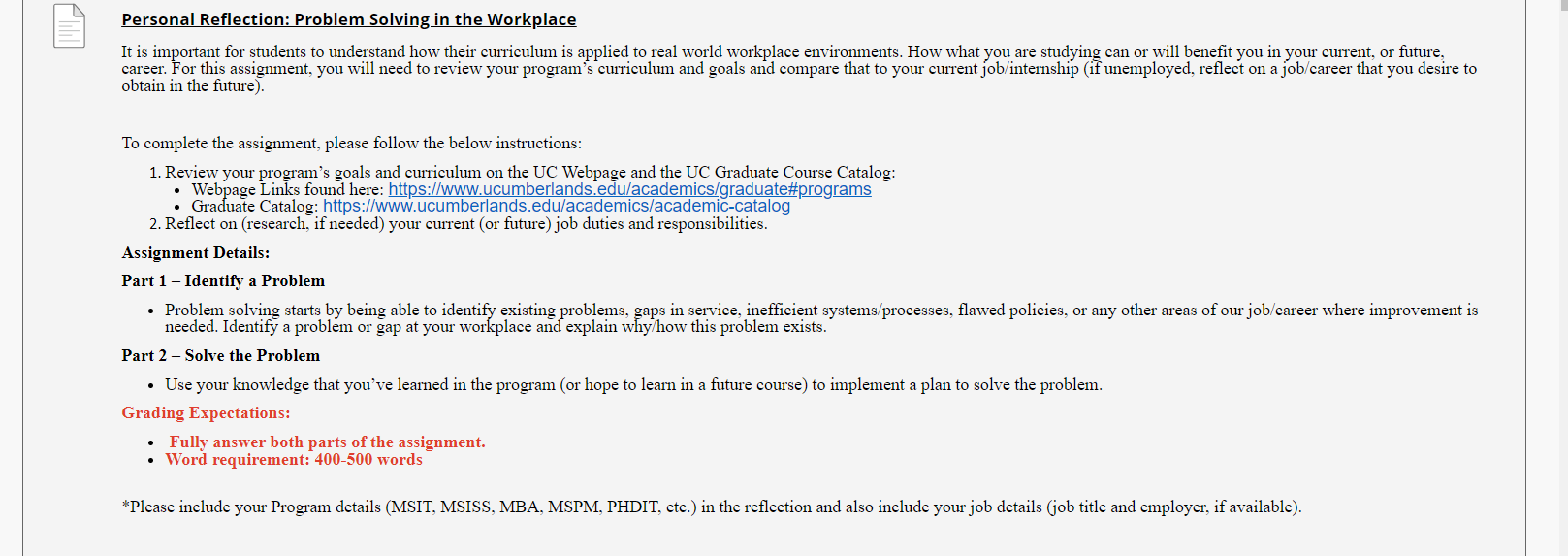  Personal Reflection: Problem Solving in the Workplace It is important for