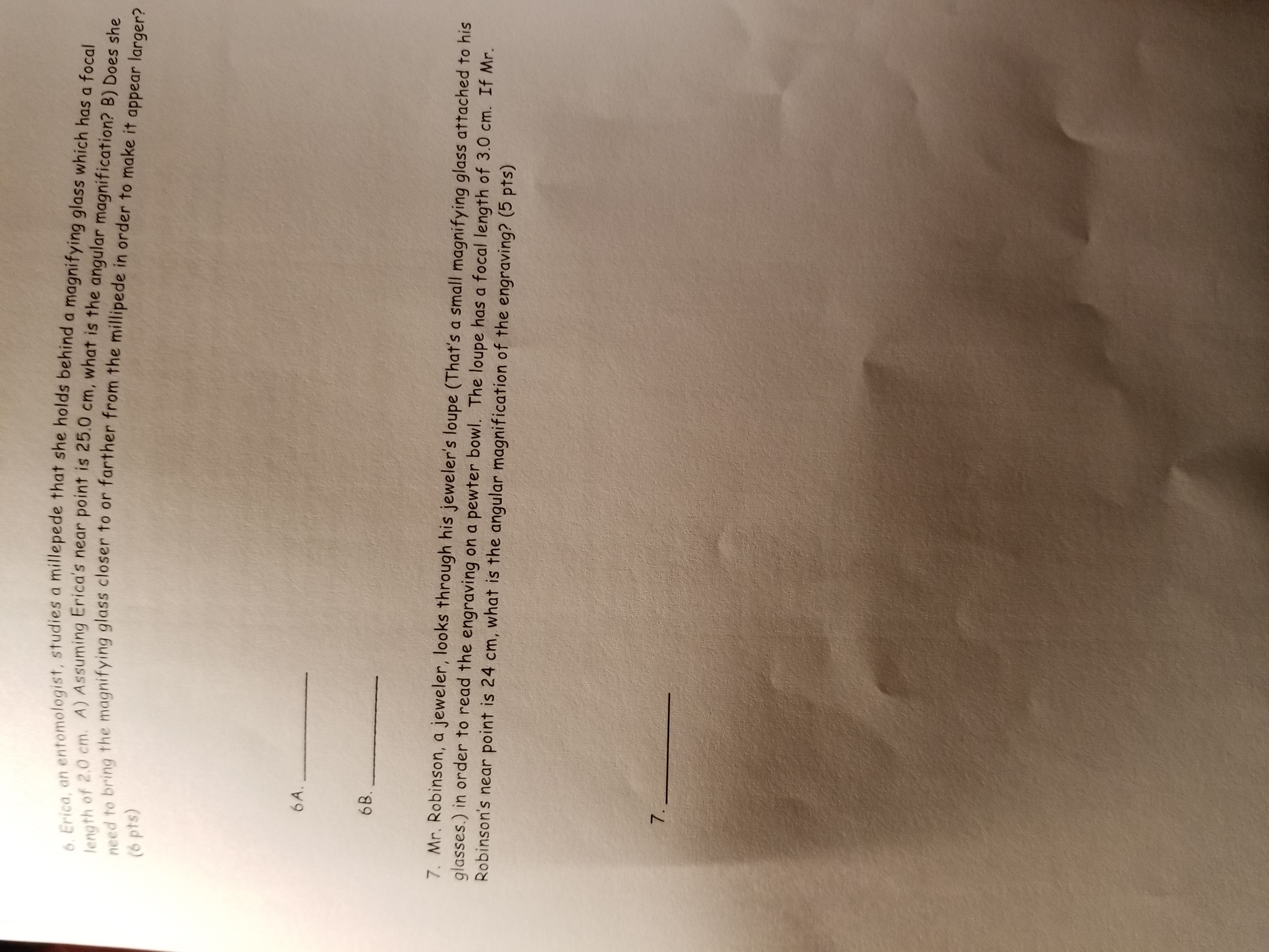 formulas! Calculations may be done in pencil, but answers in the blanks
