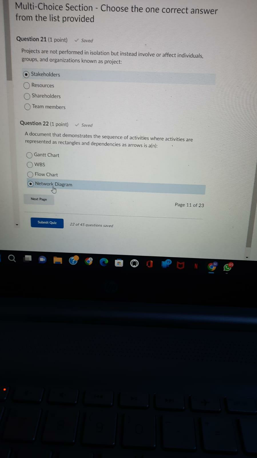  Multi-Choice Section - Choose the one correct answer from the list