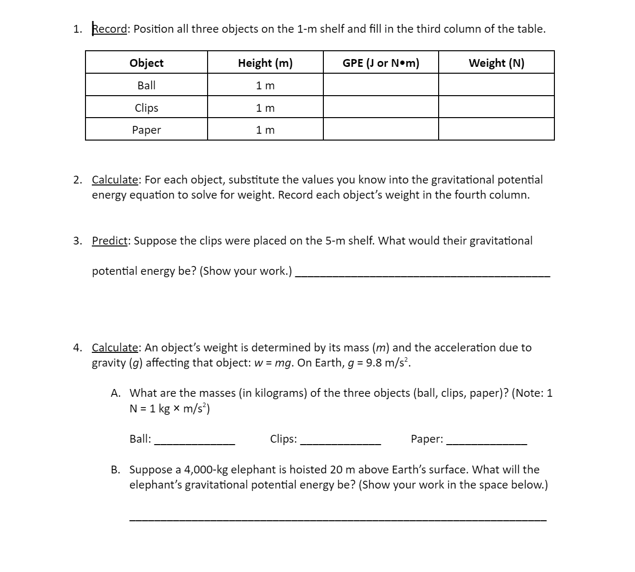 on two factors: its height (h) and its - (w). The equation