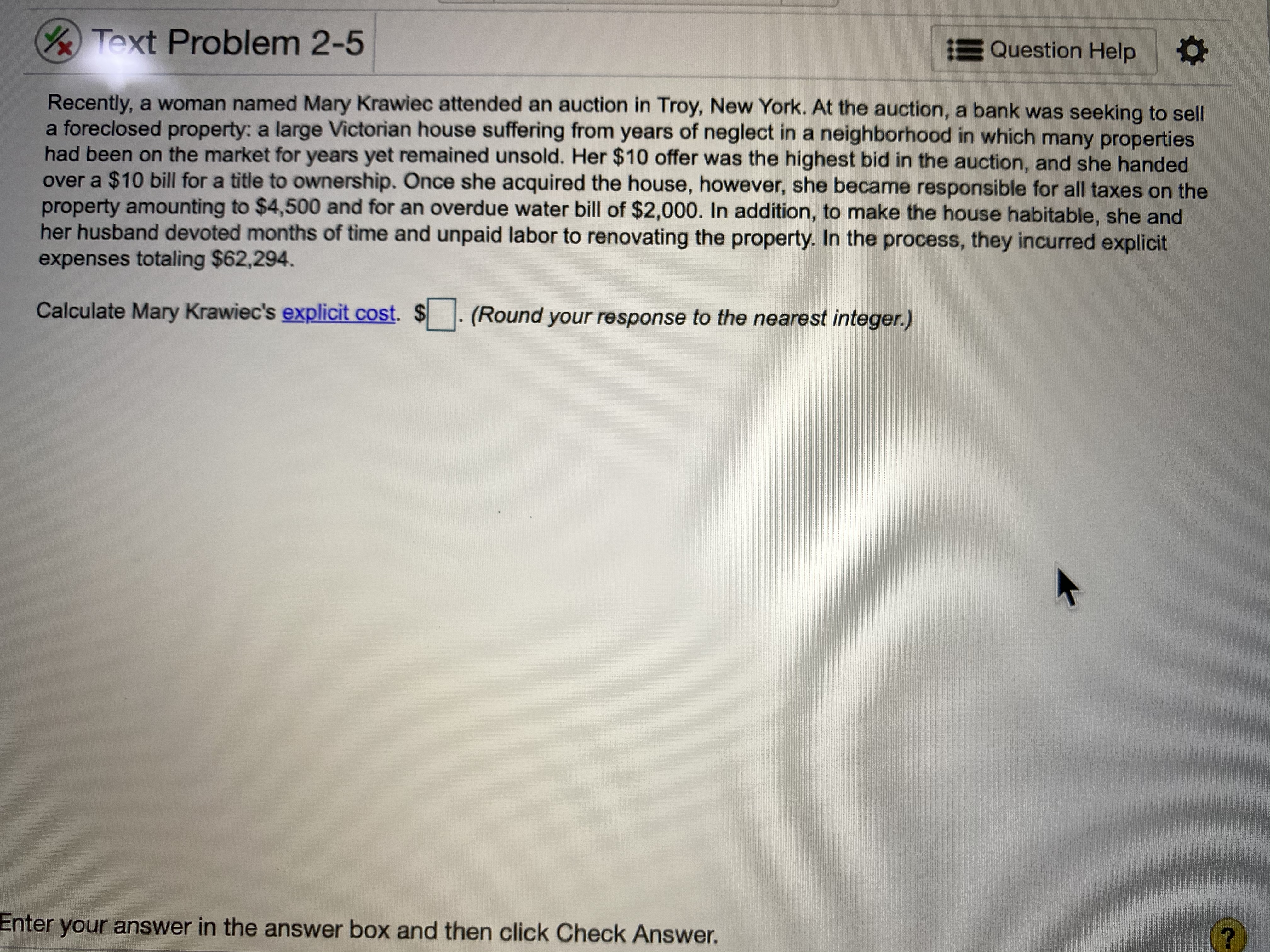 Need assistance Text Problem 2-5 Question Help Recently, a woman named Mary