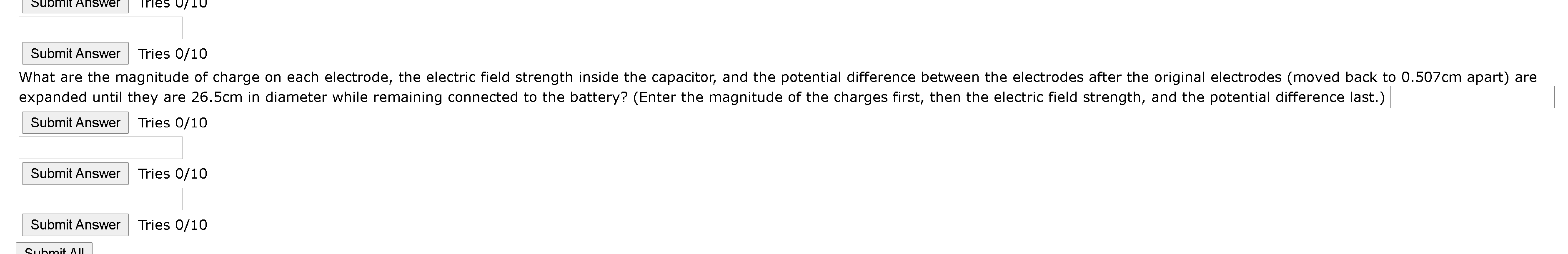 C2 = 6.97uF, C3 = 4.88uF and C4 = 6.14uF. Submit/Answer Tries
