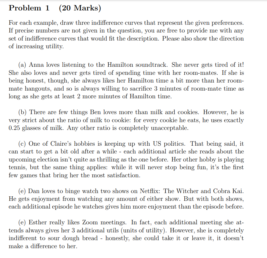 Please help me these three questions. Thank you! Problem 1 (20