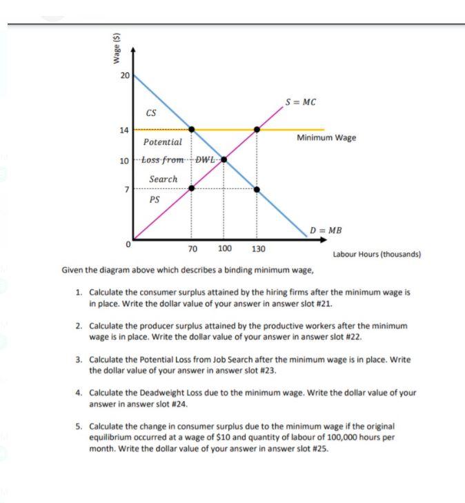  Wage ($) 20 S = MC CS 14 Potential Minimum Wage