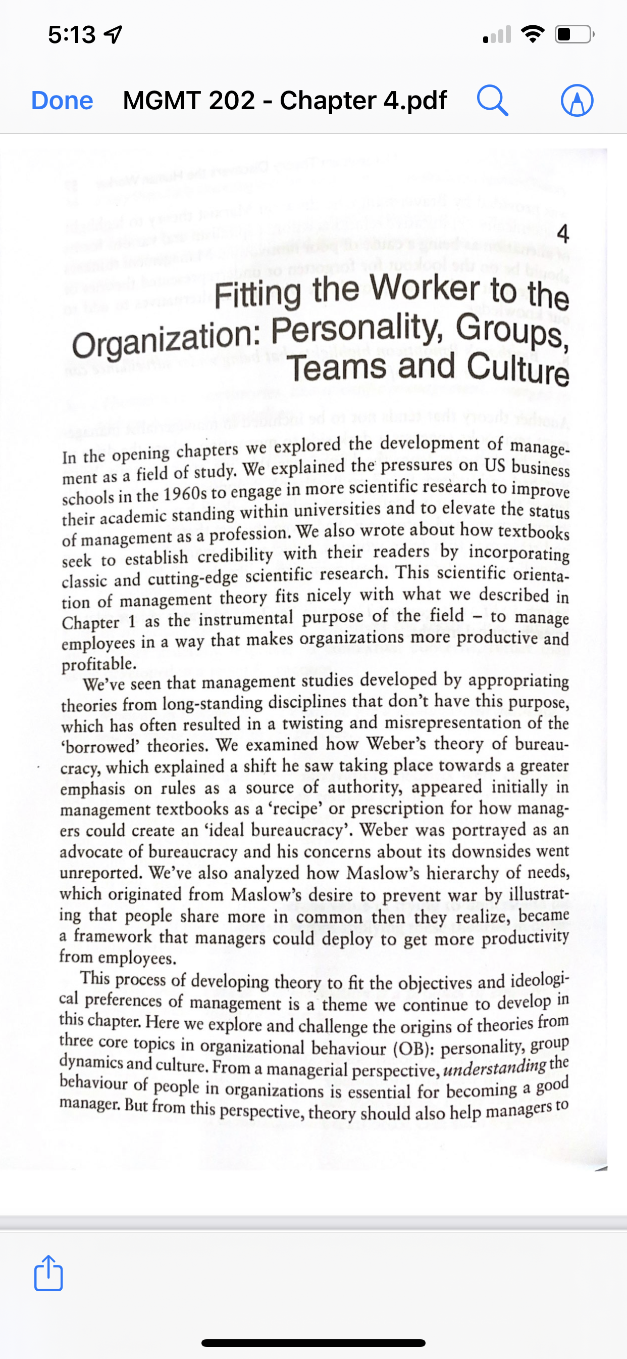 For each entry, choose an idea/issue from chapter 4 textbook A Very