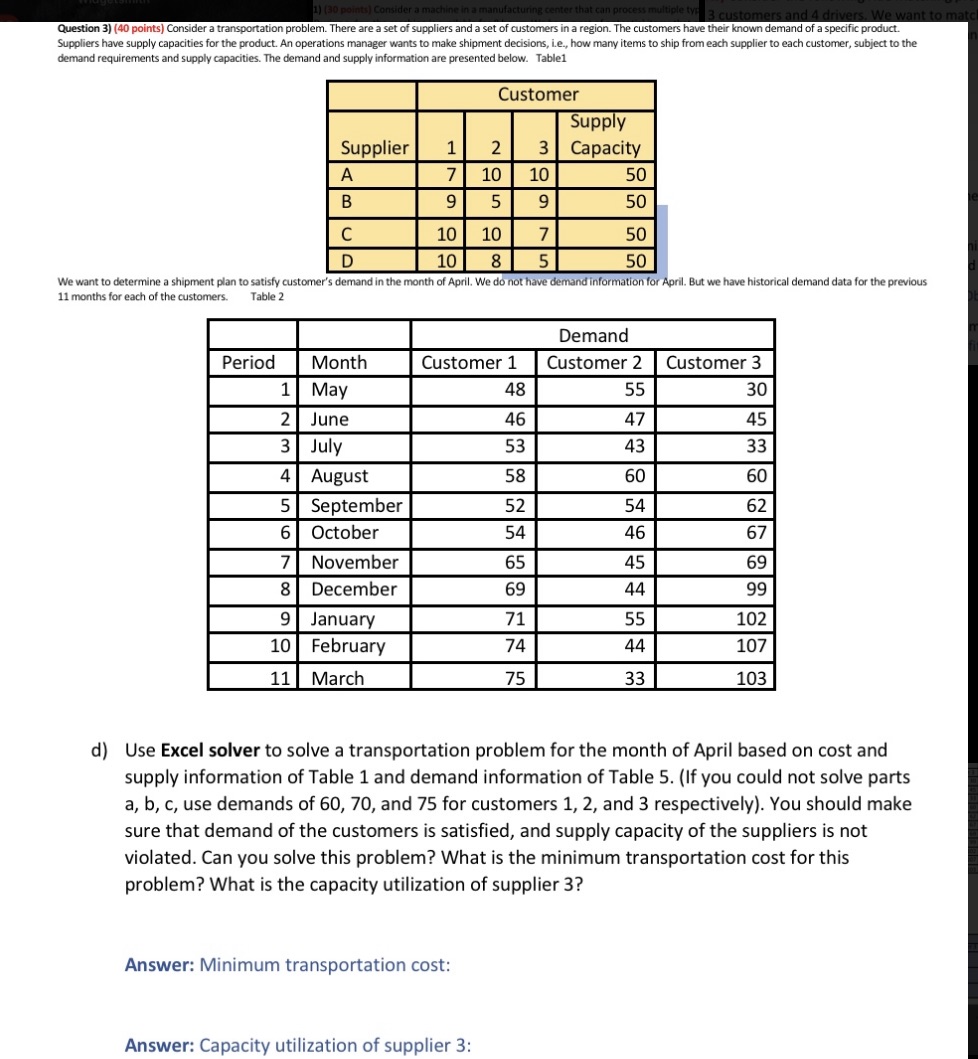 Q3 part 3INSTRUCTIONS: For the mathematical models either use Word Equations, or