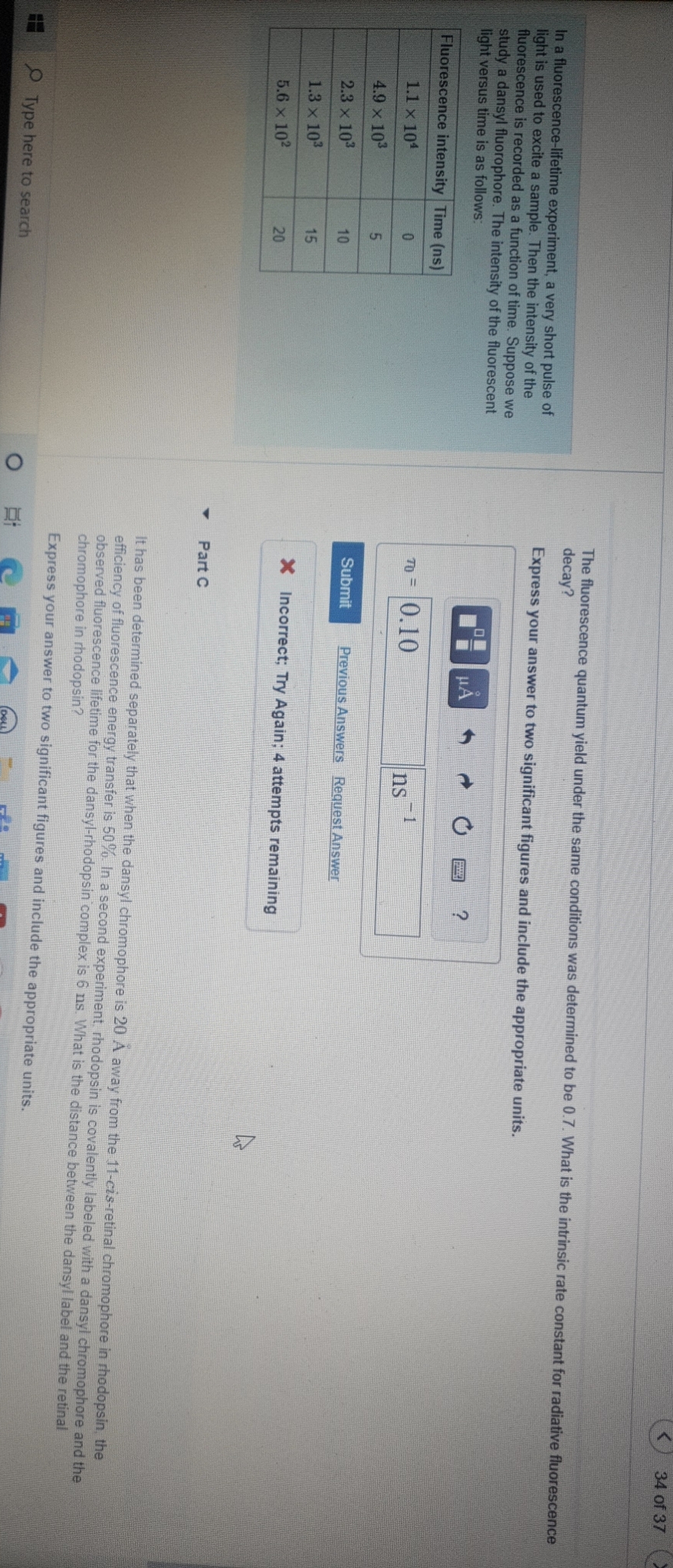 Please for first part, Enter your answer using units of time. For