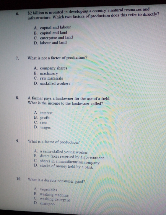 write the answer in 1:A 6. $2 billion is invested in developing