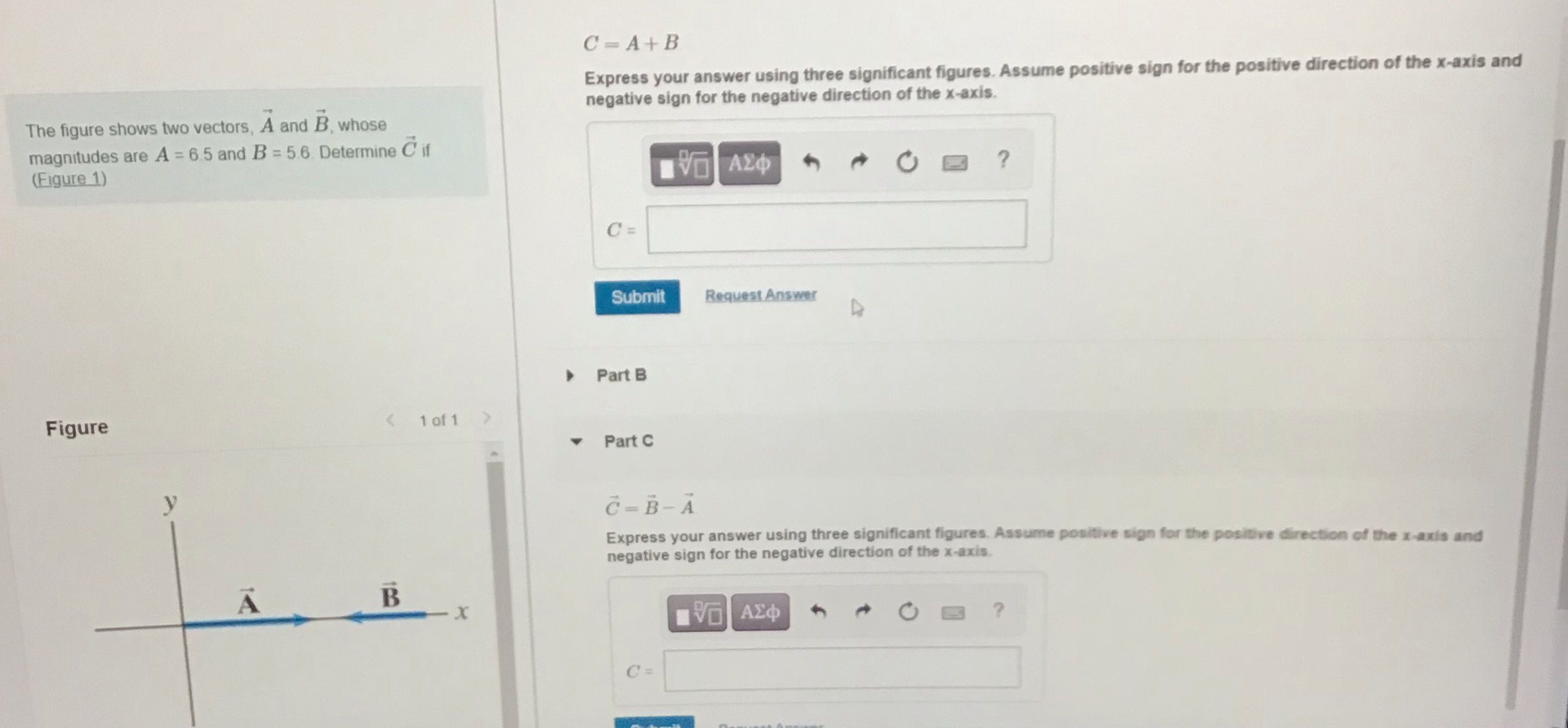Please include work C - A+B Express your answer using three significant