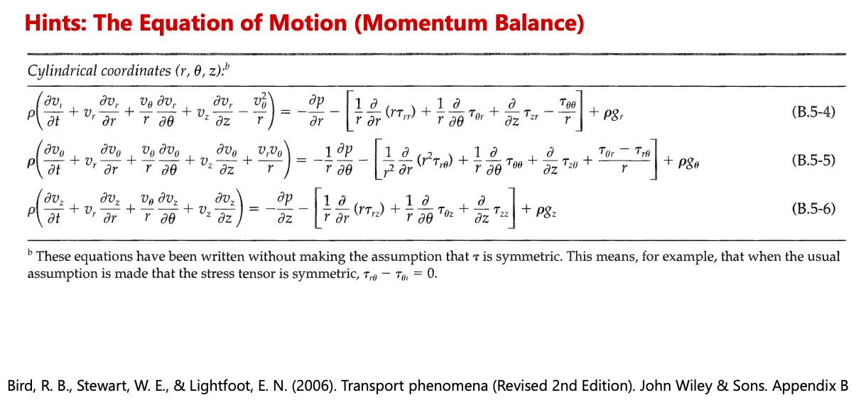 for the flow of a power-law fluid, with viscosity function: n(j) =