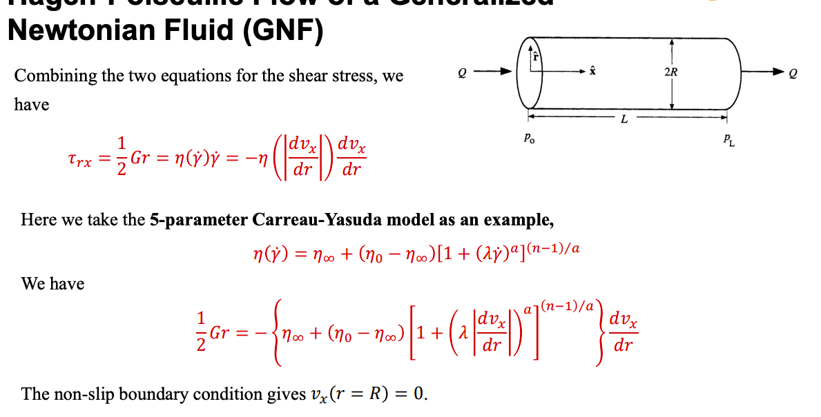 = 2R. = = Assume that (a) the flow is steady, laminar
