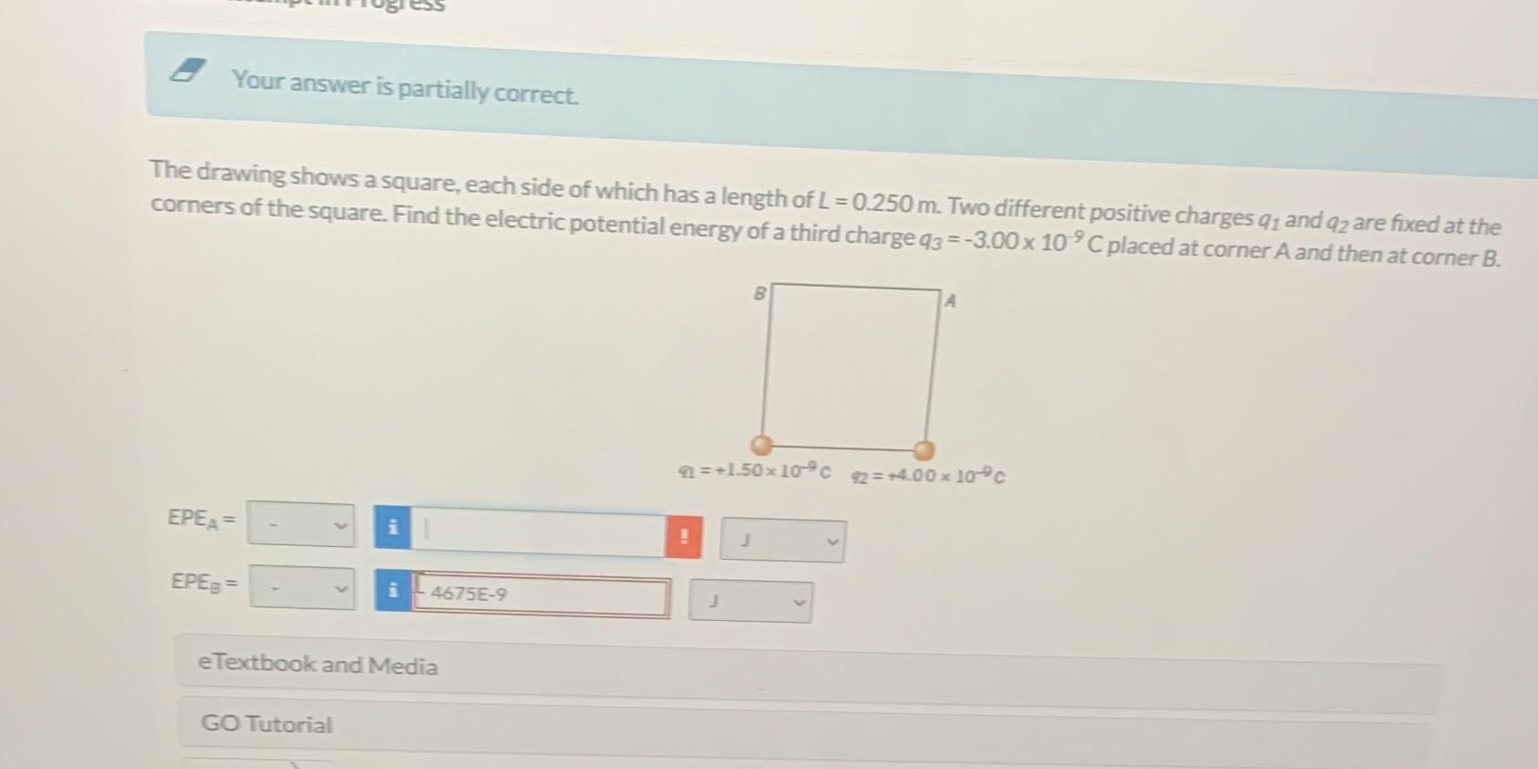  Your answer is partially correct. The drawing shows a square, each