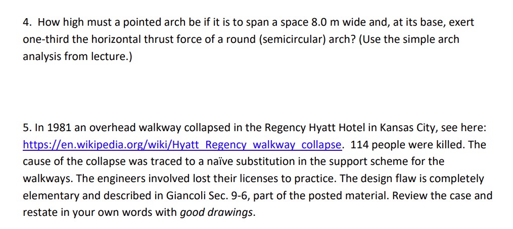 4. How high must a pointed arch be if it is