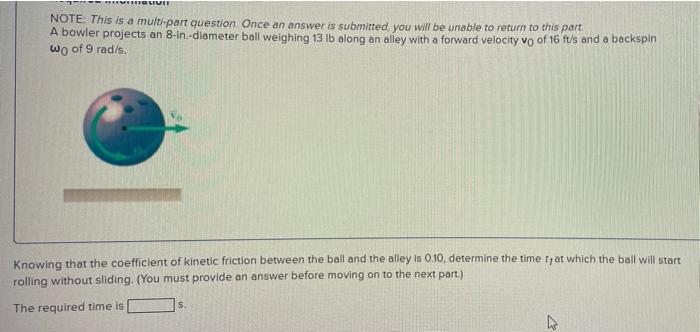  NOTE: This is a multi-part question. Once an answer is submitted,