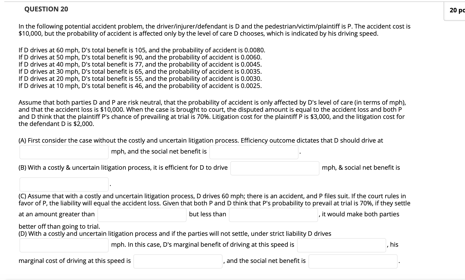 PLEASE HELP WILL RATE ASAP QUESTION 20 In the following potential accident