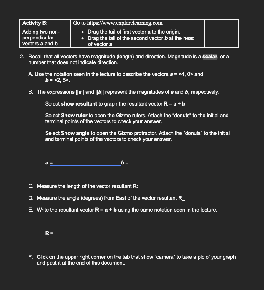  Activity B: Go to httpsa'mmcxplorelcamingom Adding two non- - Drag the