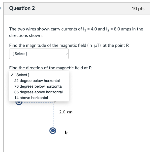 between the wires ? [ Select ] 40 20 What is the