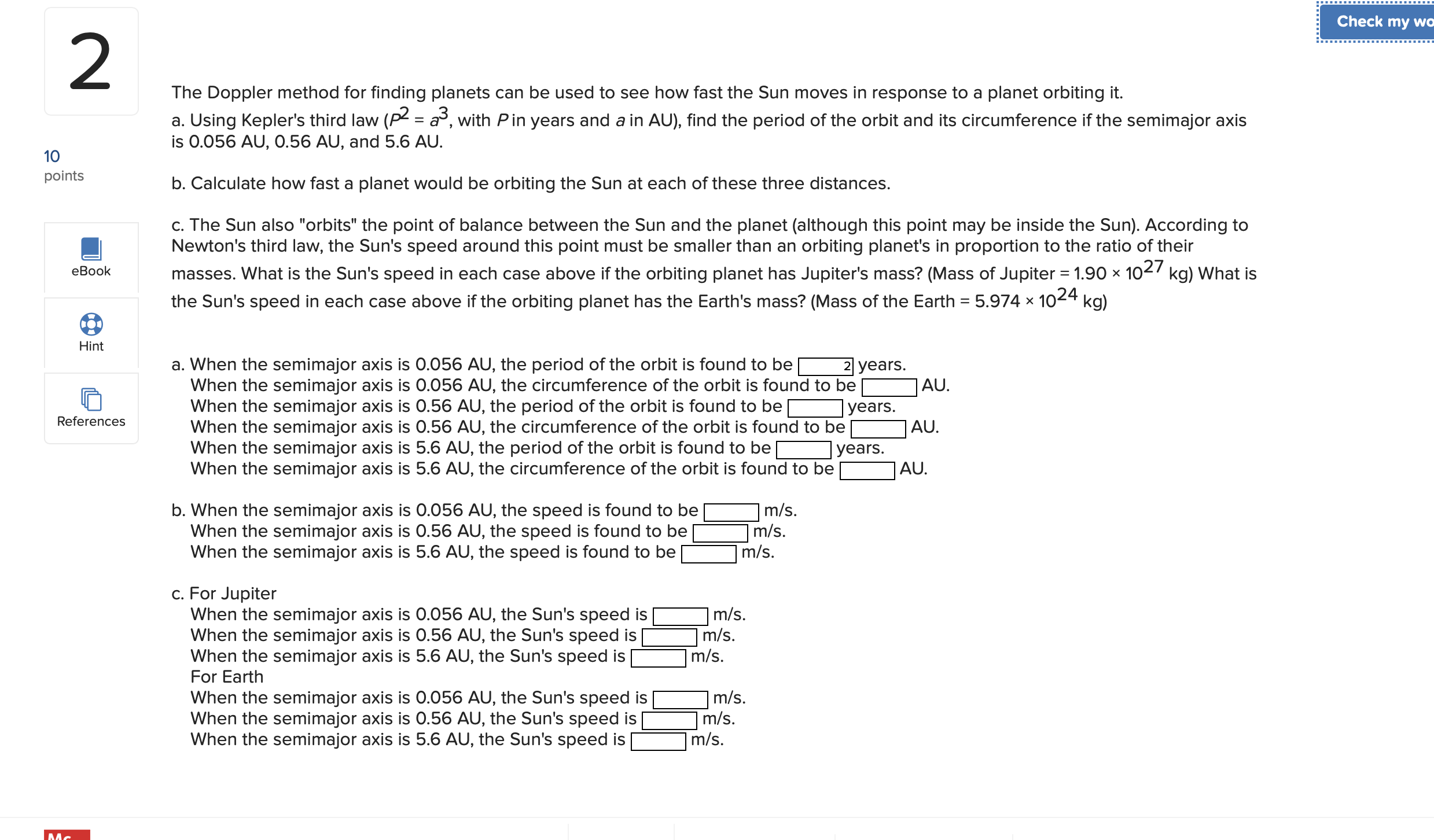 Check my wo 2 The Doppler method for finding planets can