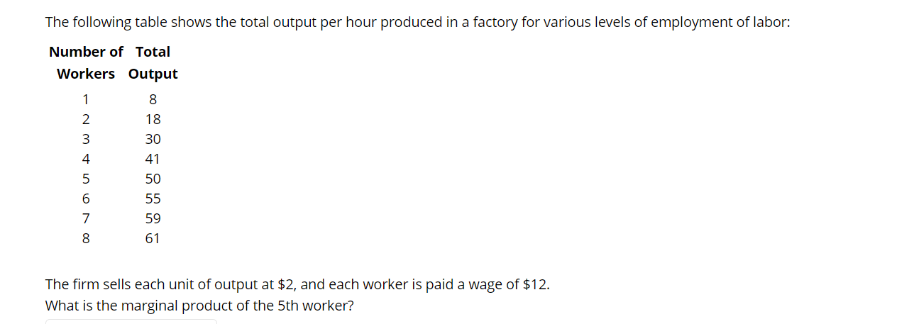 Please help with question #6, question #5 answer is 5th worker is