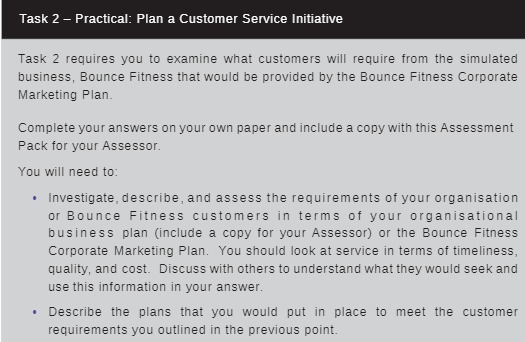  Task 2 - Practical: Plan a Customer Service Initiative Task 2