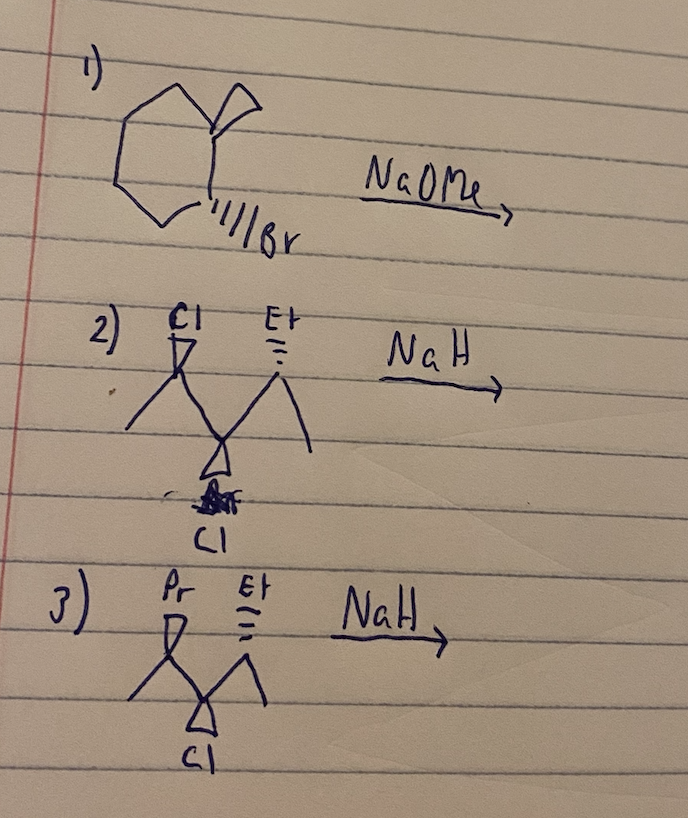 label each as regio specific or regio selective for major mechonistic pathway