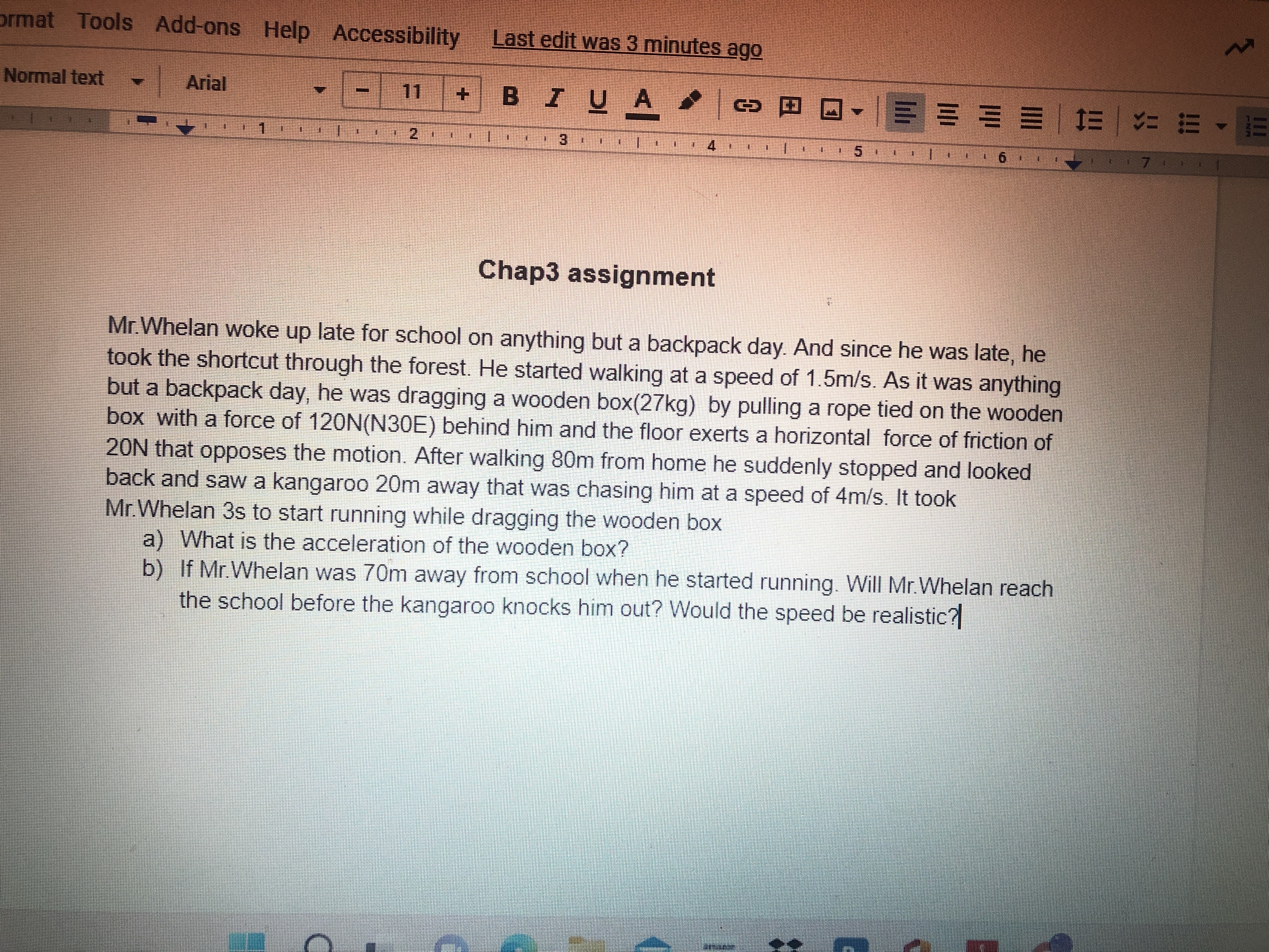 ormat Tools Add-ons Help Accessibility Last edit was 3 minutes ago