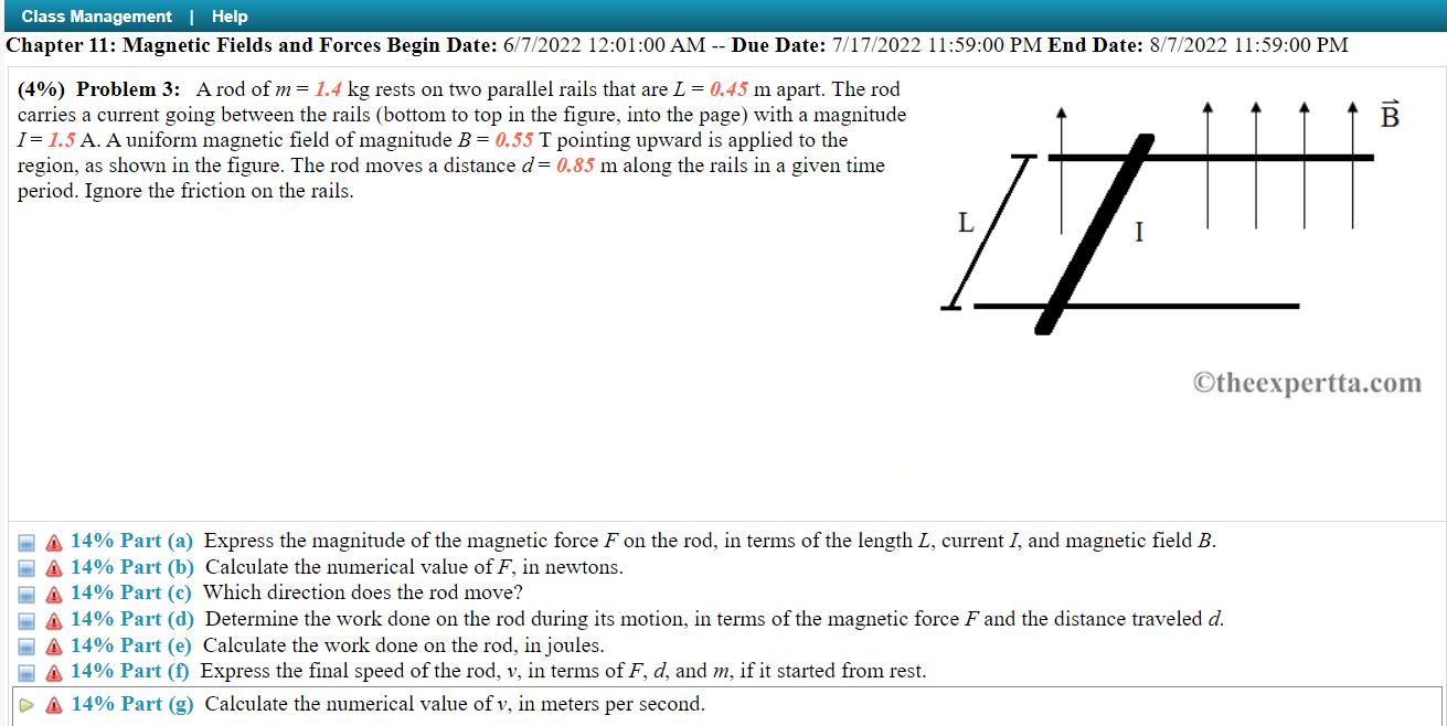  Class Management | Help Chapter 11: Magnetic Fields and Forces Begin