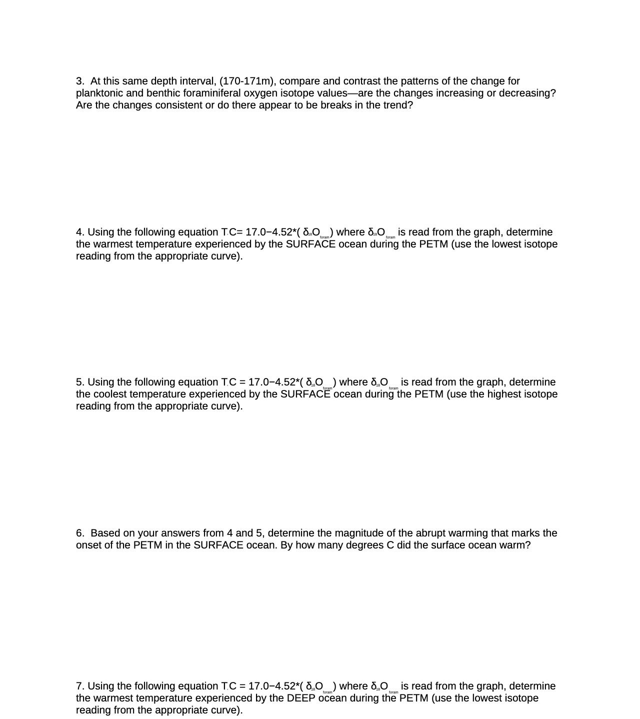  3. At this same depth interval, (170-171m), compare and contrast the