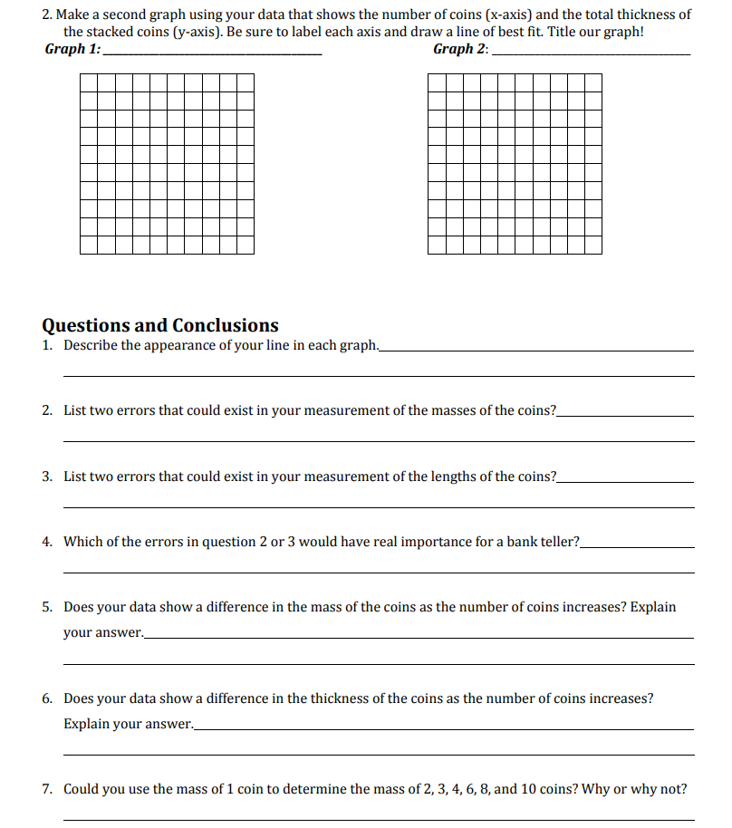 2. Make a second graph using your data that shows the