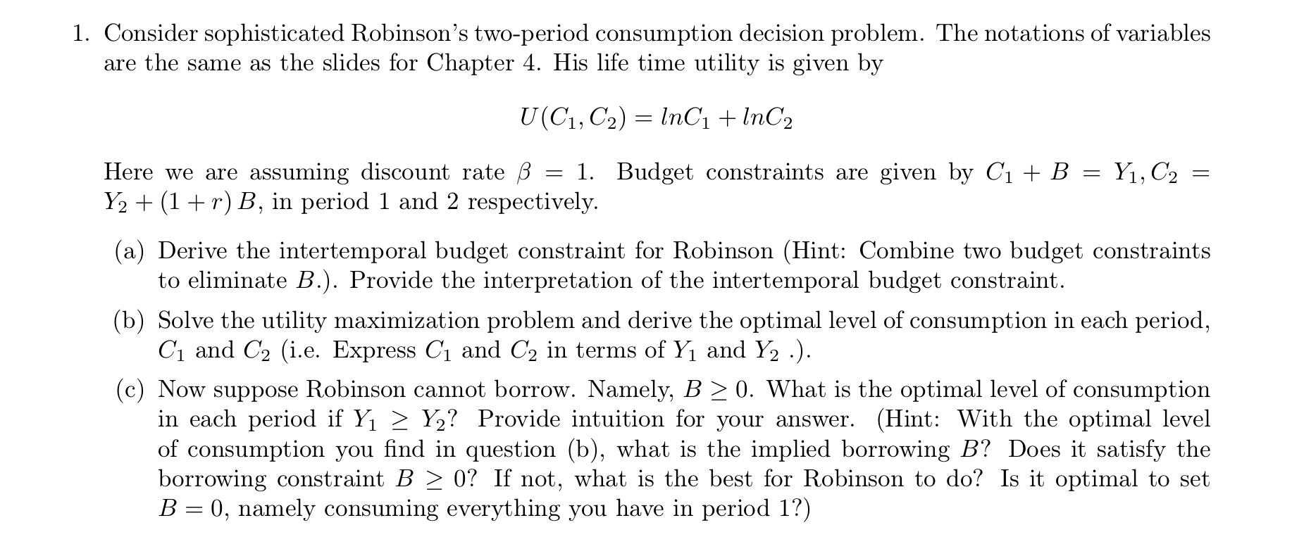 Could you please help to solve this question? Especially the (c), please