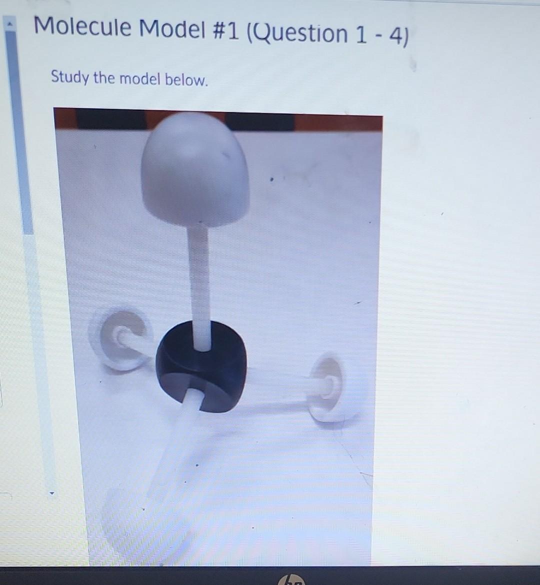  only answer Molecule Model \#1 (Question 1 - 4) Study the