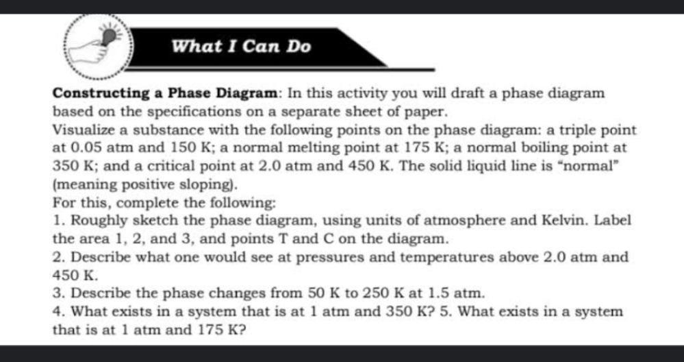 PLEASE HELP ME WITH MY PHYSICS ACTIVITY What I Can Do Constructing