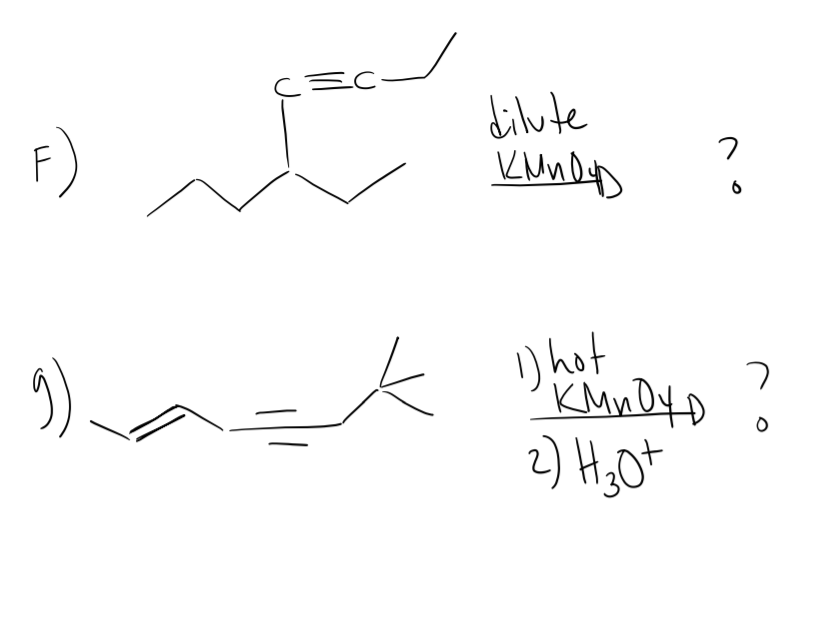 Predict the product. Please explain your answer. Thank you! C=C dilute F)