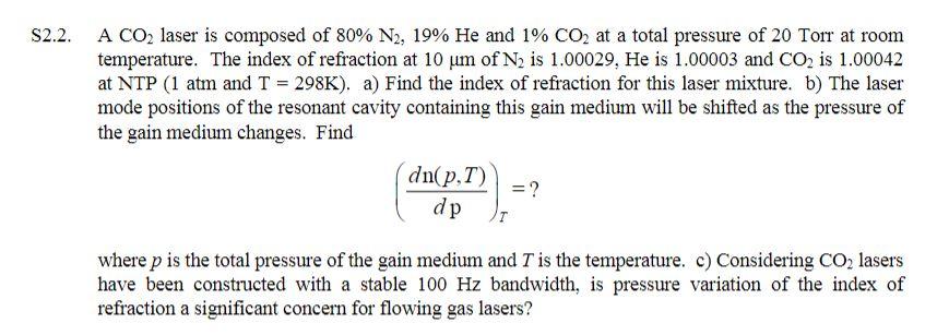I1Just need help finding the refractive index as a function of pressure