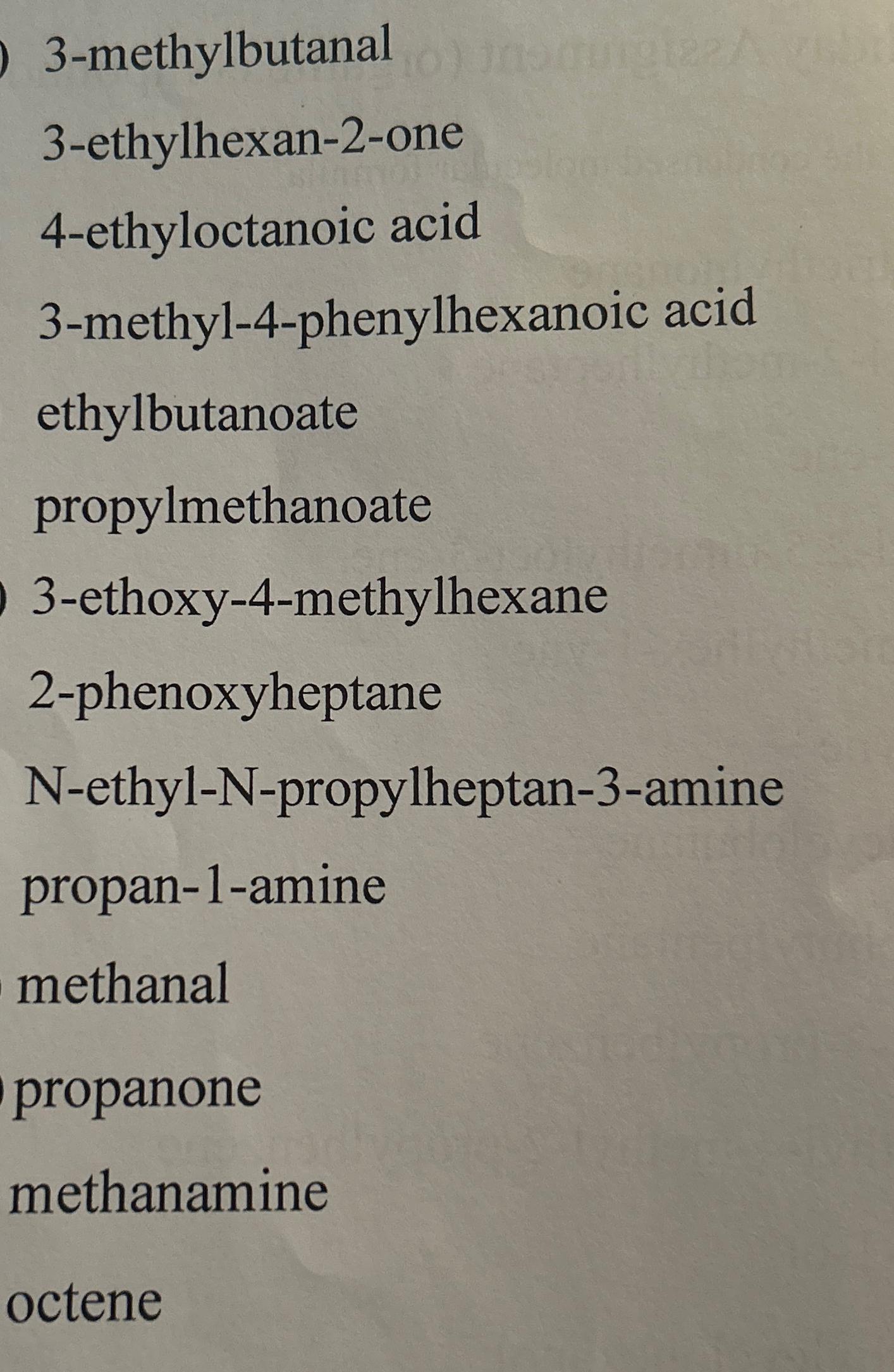  Please draw the condensed molecular formula for each one. (please help)