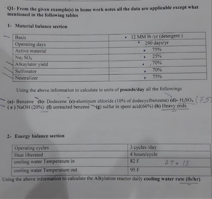  Q1- From the given example(s) in home work notes all the