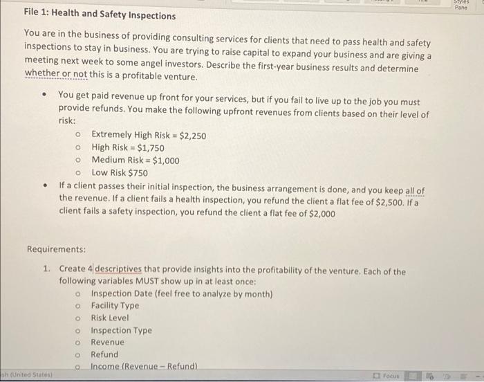 only (see file 3. File Assignments), perform a descriptive analysis over the