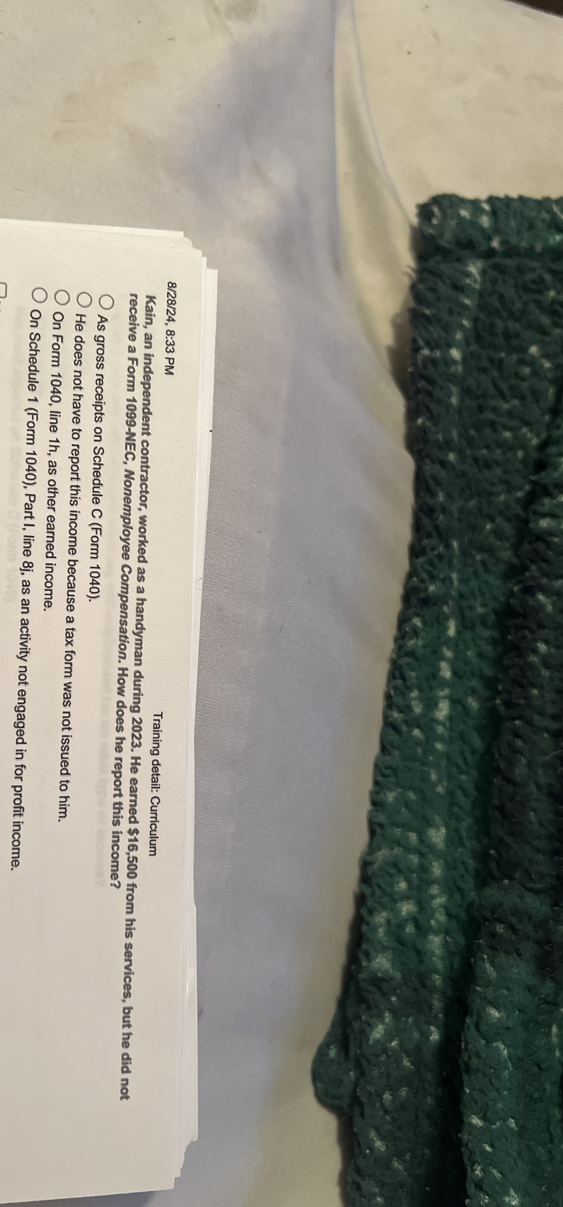  8/28/24,8:33 PM Training detail: Curriculum Kain, an independent contractor, worked as