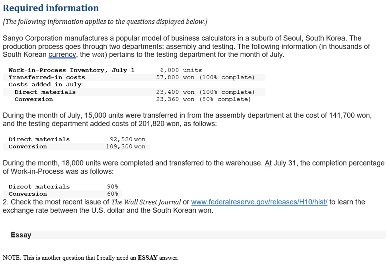  Note: Another question that I really need an ESSAY answer. Please