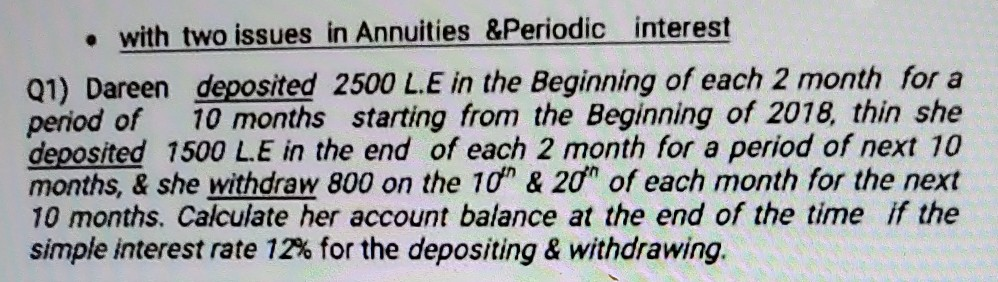  I want a complete solution with two issues in Annuities &Periodic