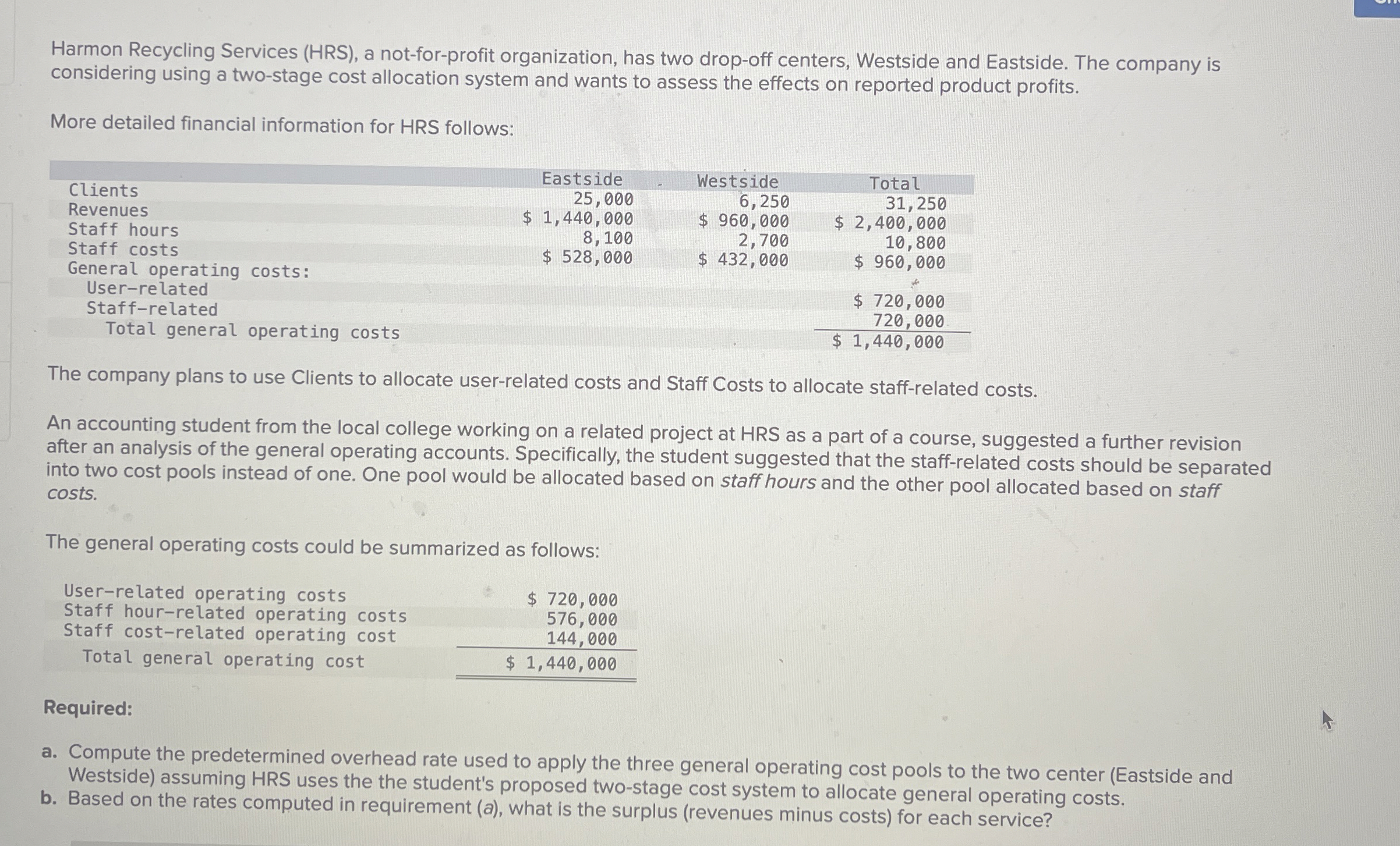  Harmon Recycling Services (HRS), a not-for-profit organization, has two drop-off centers,