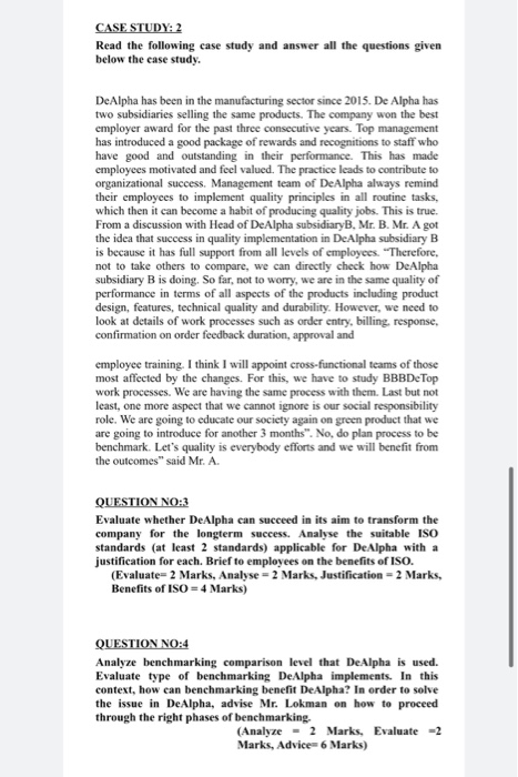  CASE STUDY: 2 Read the following case study and answer all