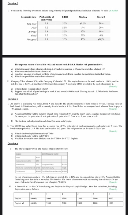  Please help me solve these! Question 2 I. Consider the following